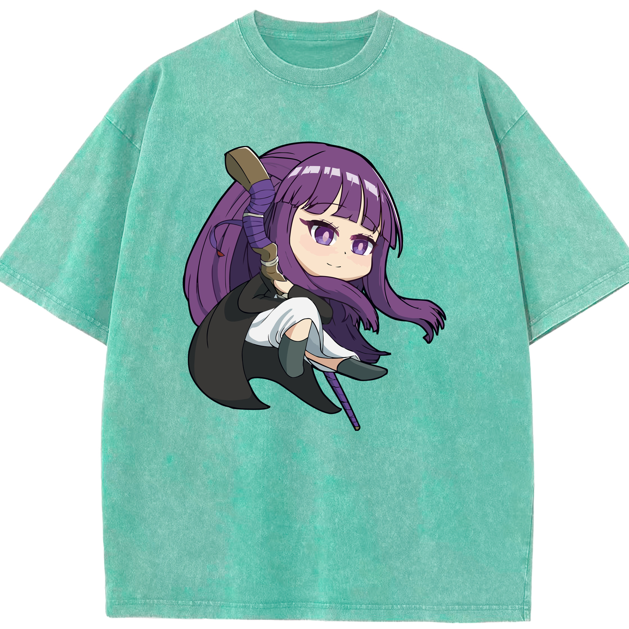（画像用） 葬送のフリーレン Frieren 綿100% ヴィンテージ風 半袖Tシャツ（フロントプリント）